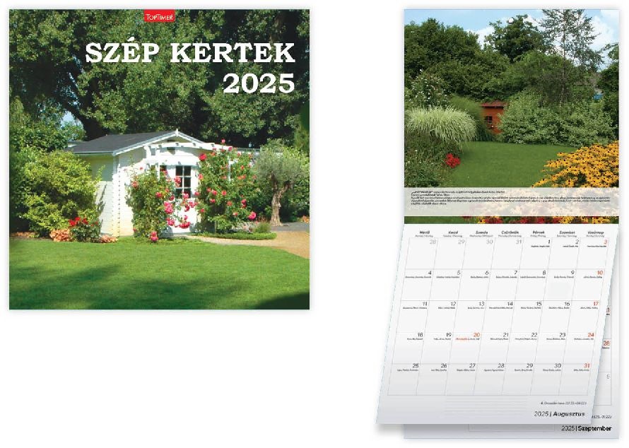 Kalendart 2025 T098 Szép kertek falinaptár