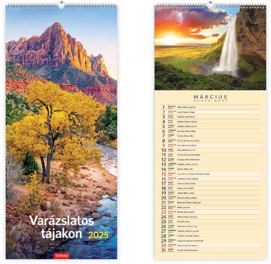 Kalendart 2025 T099 Varázslatos tájakon falinaptár