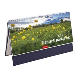 Kalendart 2026 T054 Nemzeti park álló kék asztali naptár