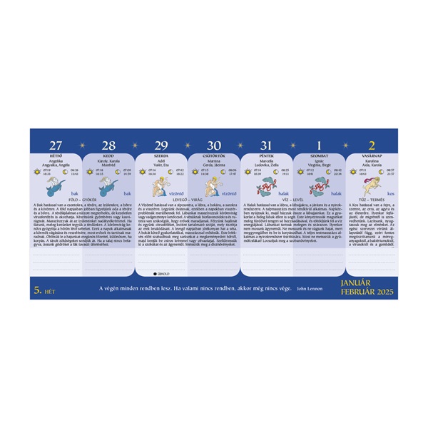 Kalendart 2026 T059 Holdnaptár asztali naptár