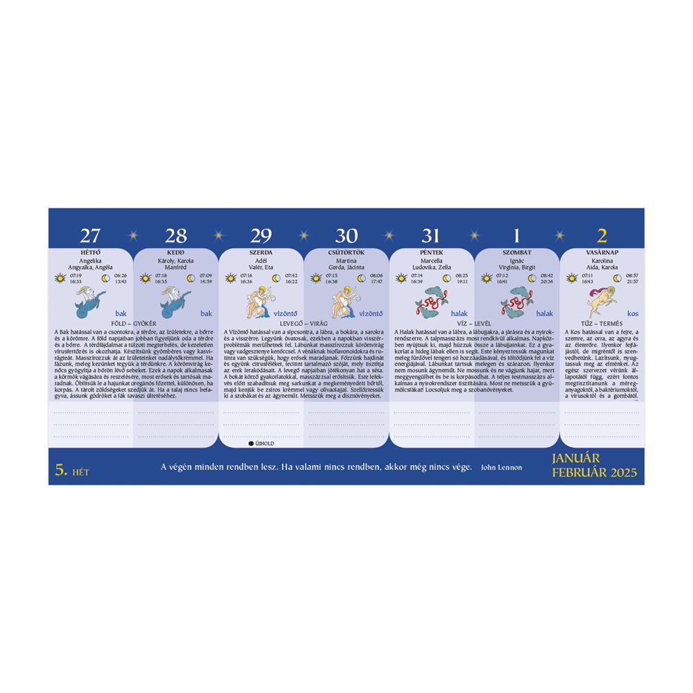 Kalendart 2026 T059 Holdnaptár asztali naptár