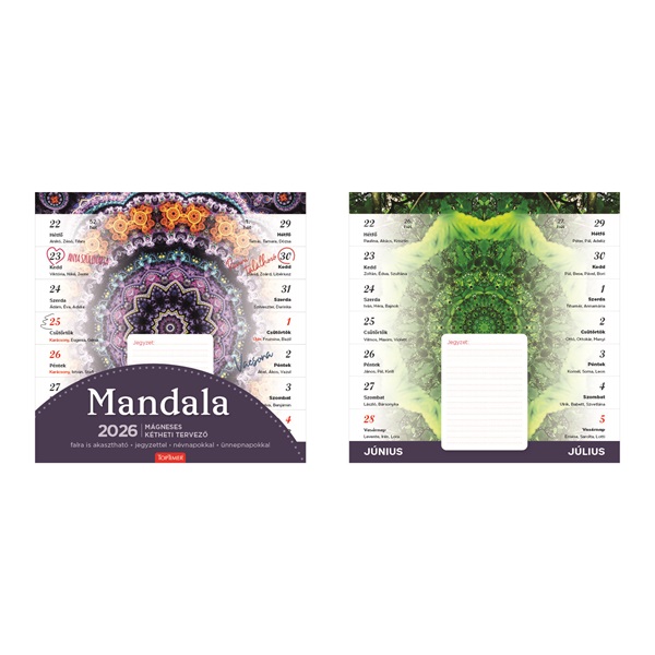Kalendart 2026 T090 Mandala mágneses falinaptár
