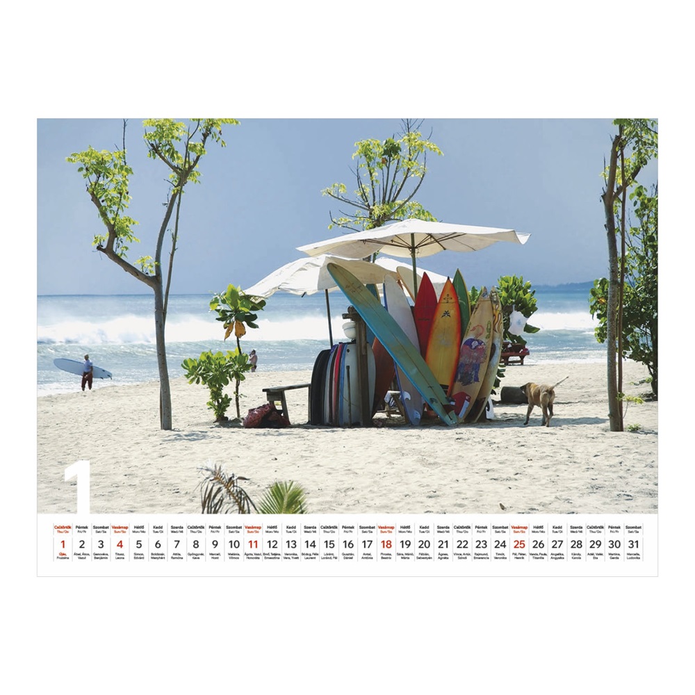 Kalendart 2026 T093 Beach falinaptár