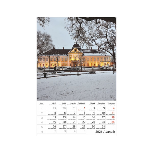 Kalendart 2026 T094 Magyar városok falinaptár
