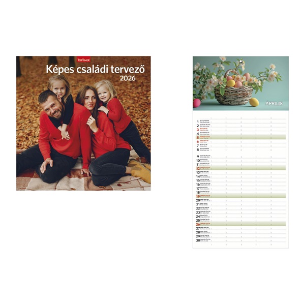 Kalendart 2026 T098 Családi tervező képes falinaptár