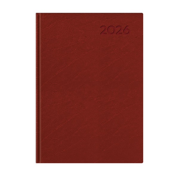 Kalendart Economic 2026 E021 A5 napi beosztású bordó határidőnapló