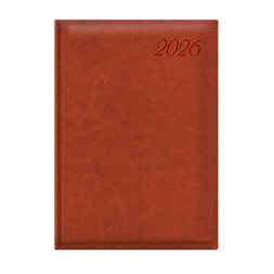 Kalendart Image 2026 I021 A5 napi beosztású vörösesbarna határidőnapló