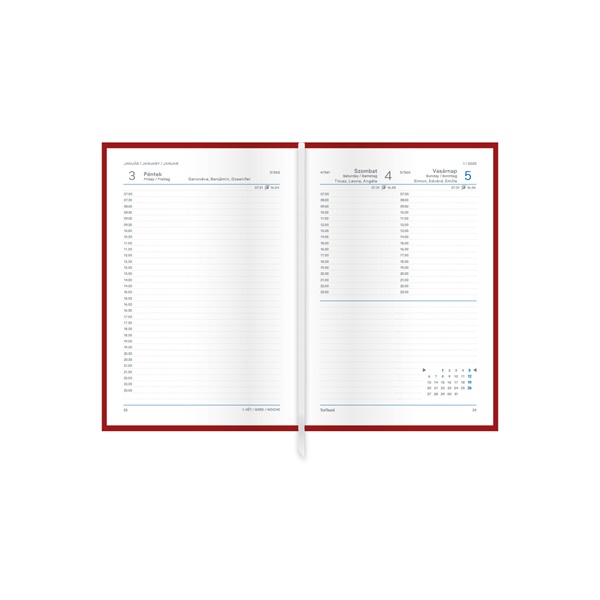 Kalendart Joy 2026 J022 B6 Pünkösdi rózsa napi beosztású határidőnapló