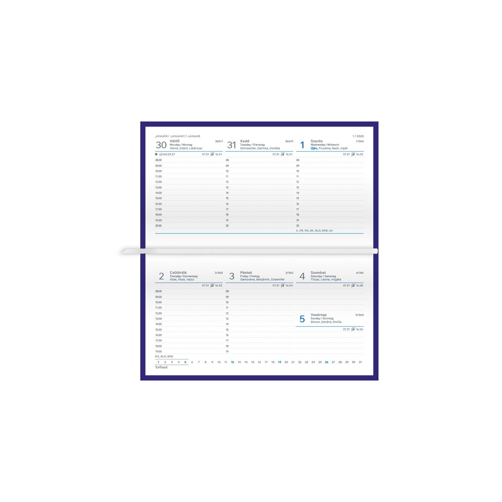 Kalendart Joy 2026 J030 Árvácska heti beosztású fekvő zsebnaptár