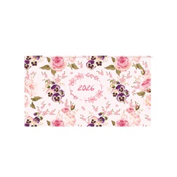 Kalendart Joy 2026 J030 Árvácska heti beosztású fekvő zsebnaptár