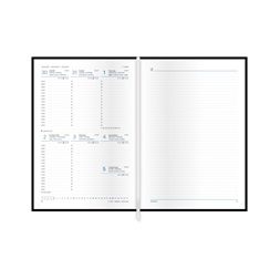 Kalendart Nero 2026 N015 A5 heti beosztású fekete-kék határidőnapló