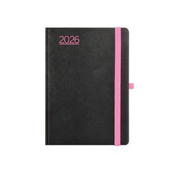 Kalendart Nero 2026 N015 A5 heti beosztású fekete-pink határidőnapló