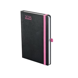 Kalendart Nero 2026 N015 A5 heti beosztású fekete-pink határidőnapló