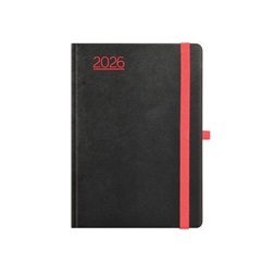 Kalendart Nero 2026 N015 A5 heti beosztású fekete-piros határidőnapló
