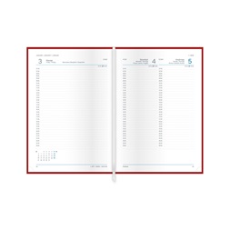 Kalendart Nero 2026 N021 A5 napi beosztású fekete-piros határidőnapló