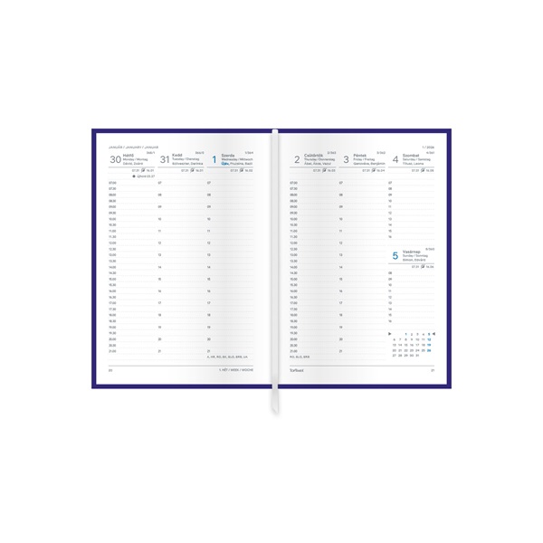 Kalendart Pastel 2026 P012 B6 heti beosztású zöld határidőnapló