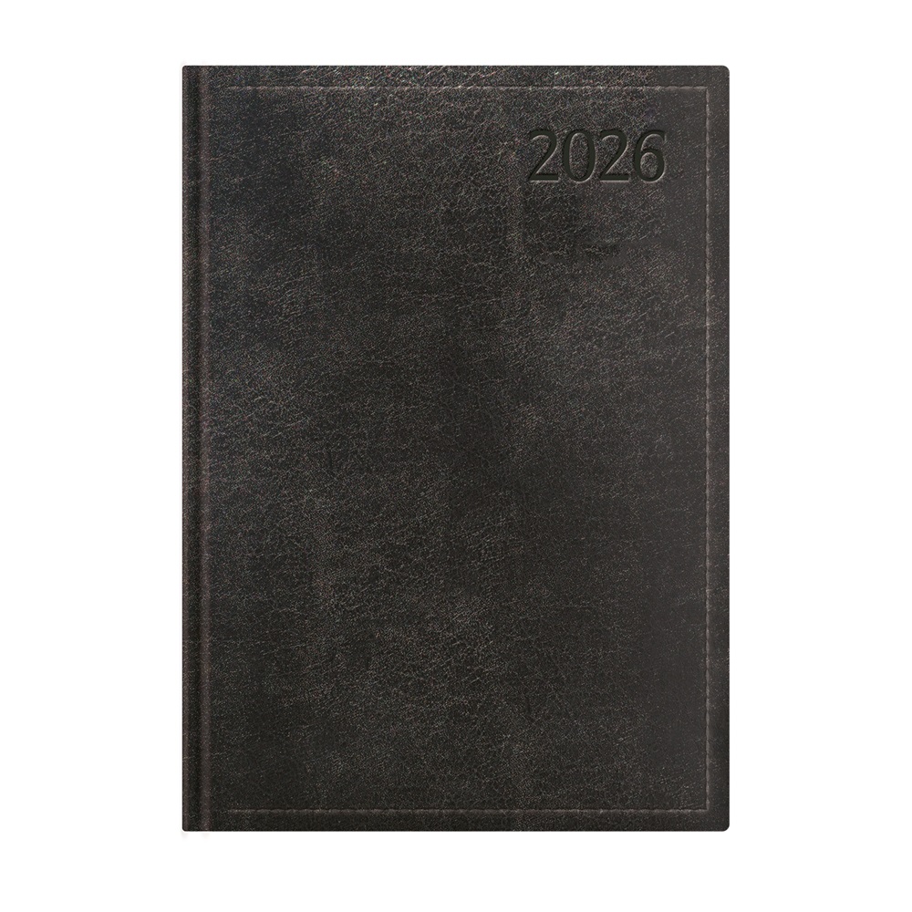 Kalendart Traditional 2026 T010 A4 heti beosztású fekete határidőnapló