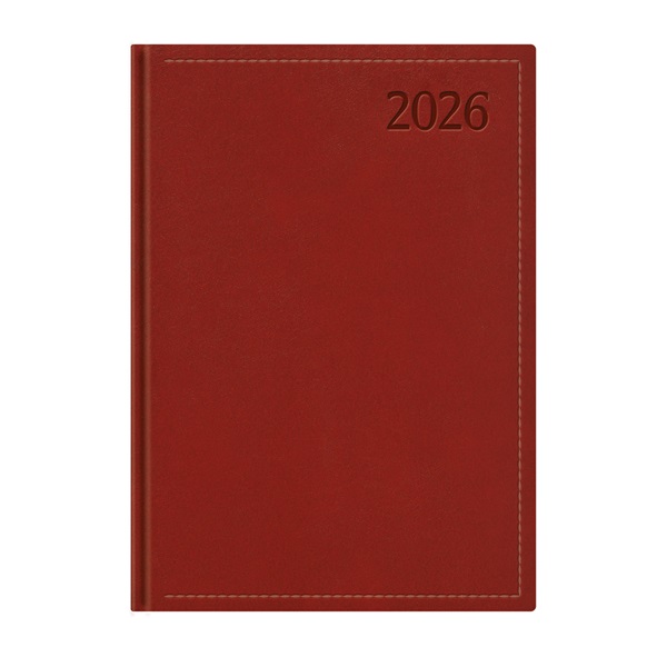 Kalendart Traditional 2026 T020 B5 napi beosztású bordó határidőnapló