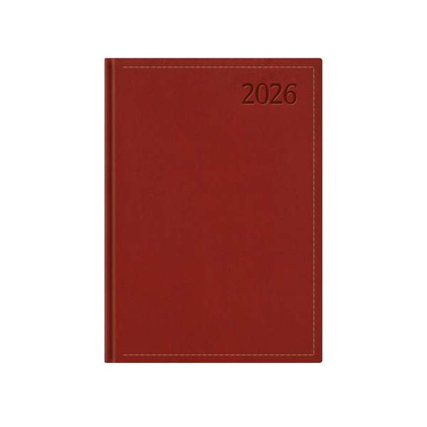 Kalendart Traditional 2026 T022 B6 napi beosztású bordó határidőnapló