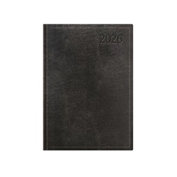 Kalendart Traditional 2026 T022 B6 napi beosztású fekete határidőnapló
