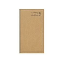 Kalendart Traditional 2026 T035 bézs heti beosztású álló zsebnaptár