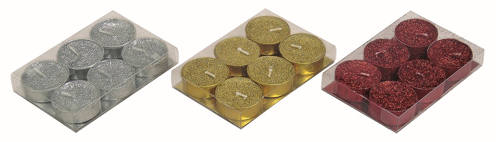 Karácsonyi 4cm teamécses (6db/csomag)