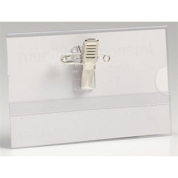 Karton P+P fekvő átlátszó kombinált névkitűző