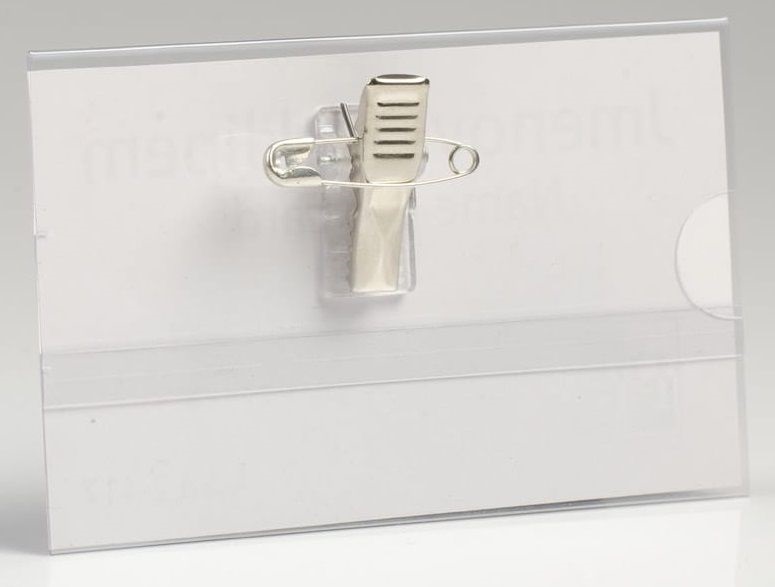 Karton P+P fekvő átlátszó kombinált névkitűző