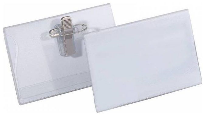 Karton P+P fekvő átlátszó kombinált névkitűző