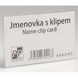 Karton P+P fekvő átlátszó kombinált névkitűző