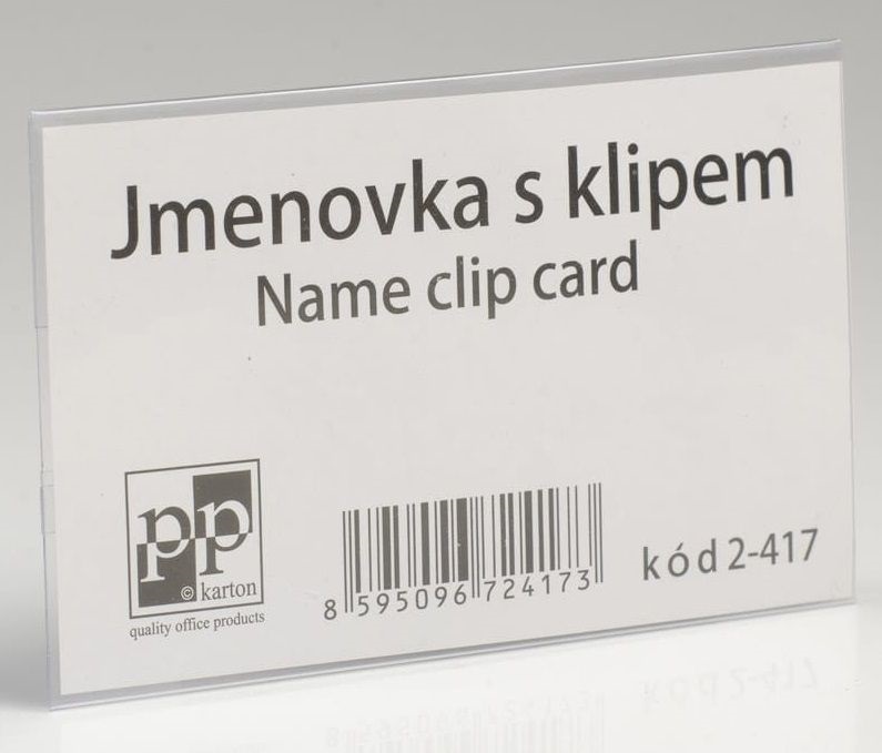 Karton P+P fekvő átlátszó kombinált névkitűző