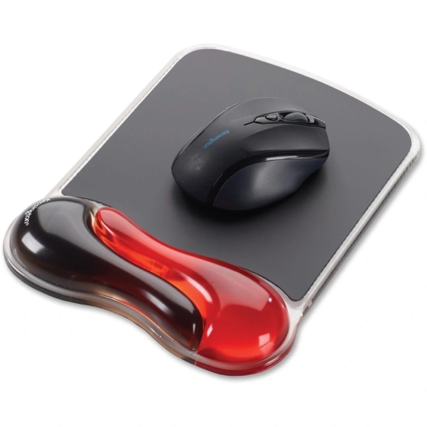 Kensington 62402 Duo Gel fekete-piros géltöltésű csuklótámaszos egérpad