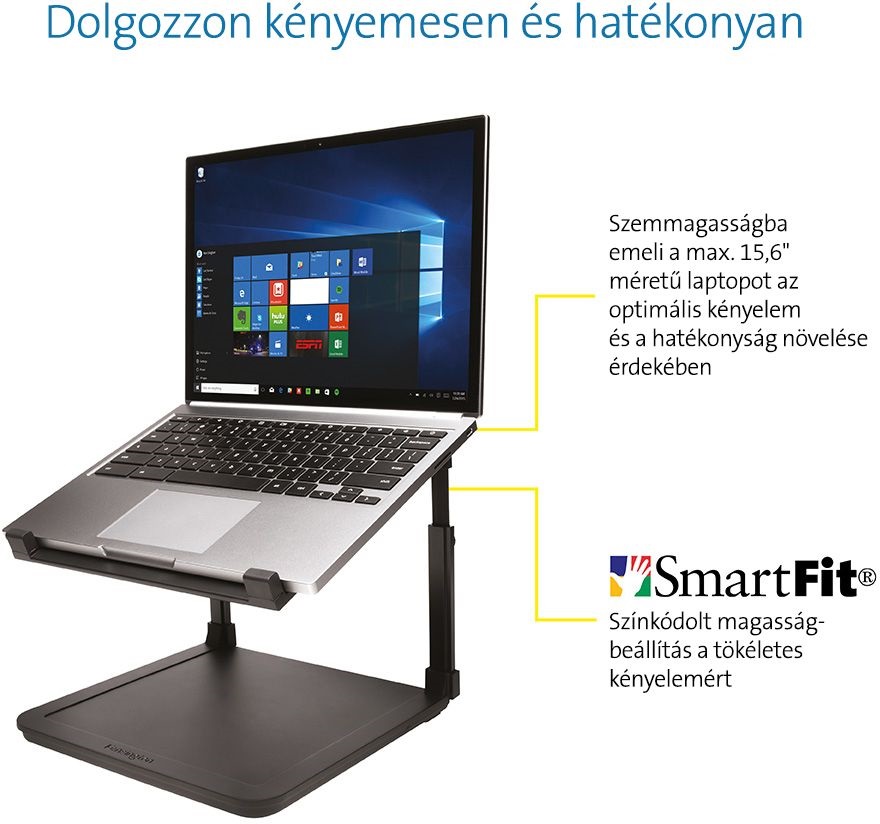 Kensington K52783WW SmartFit Riser állítható magasságú fekete notebook állvány