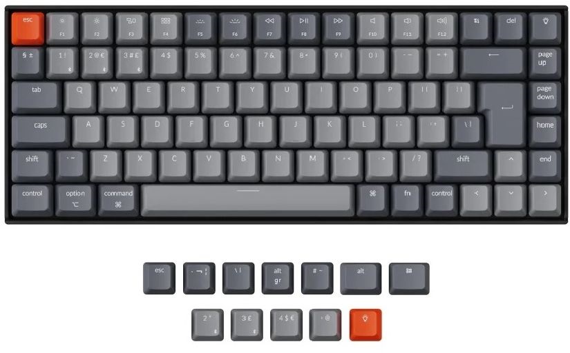 Keychron K2 magyar világosszürke billentyűkészlet