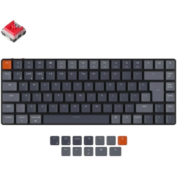 Keychron K3 Ultra-slim RGB Bluetooth / USB magyar Hot-swap Gateron Optical Red fekete billentyűzet