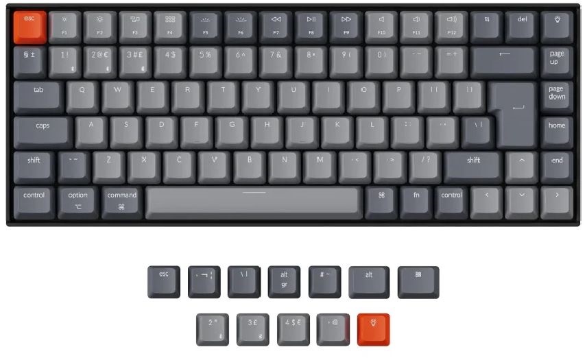 Keychron K6 magyar világosszürke billentyűkészlet