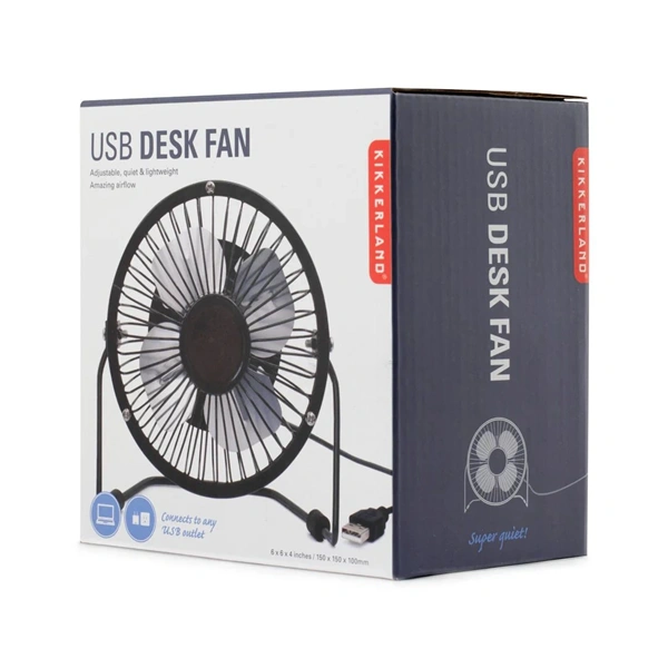 Kikkerland US143-BK-EU fekete, 15 cm, USB-s asztali ventilátor