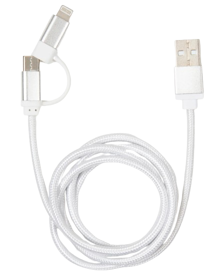 Kikkerland US237-SI fonott USB-C Lightning ezüst kábel