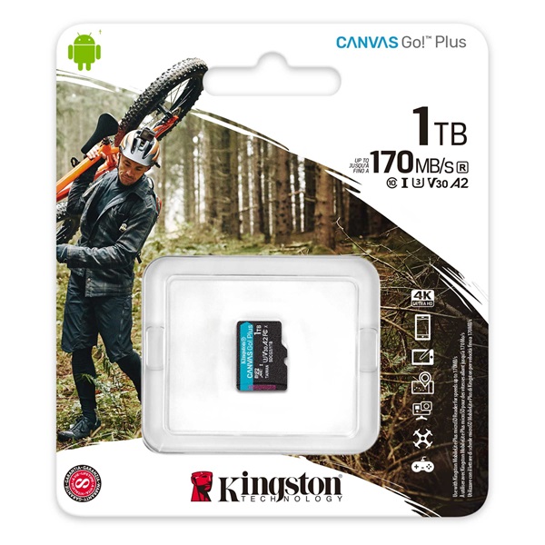 Kingston 1024GB SD micro Canvas Go! Plus (SDXC Class 10 UHS-I U3) (SDCG3/1TBBSP) memóriakártya
