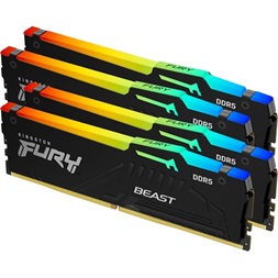 Kingston 128GB 5200MHz DDR-5 Fury Beast RGB (Kit! 4db 32GB) (KF552C40BBAK4-128) memória