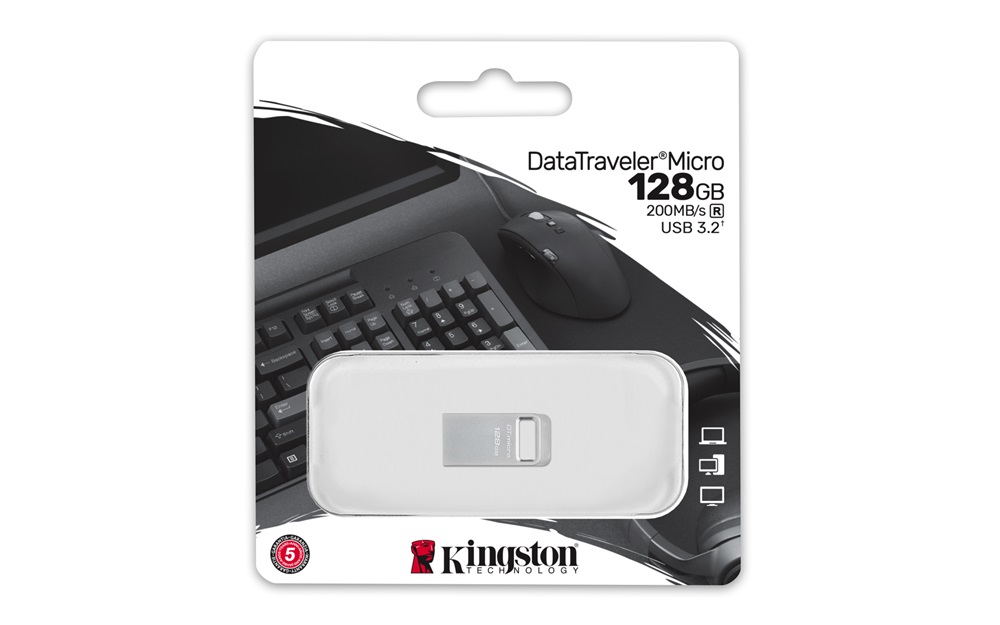 Kingston 128GB DataTraveler Micro USB3.2 A Ezüst (DTMC3G2/128GB) Flash Drive