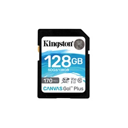 Kingston 128GB SD Canvas Go Plus (SDXC Class 10 UHS-I U3) (SDG3/128GB) memóriakártya