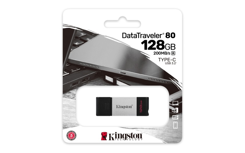 Kingston 128GB USB3.2 C DataTraveler 80 (DT80/128GB) Flash Drive