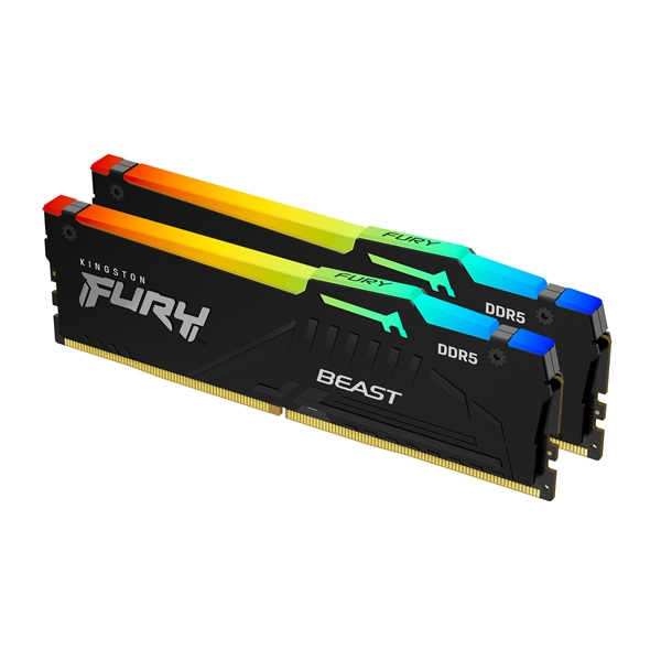 Kingston 16GB/5600MHz DDR-5 (Kit of 2) FURY Beast RGB (KF556C40BBAK2-16) memória