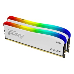 Kingston 16GB 3200MHz DDR-4 FURY Beast White RGB SE (Kit! 2db 8GB) (KF432C16BWAK2/16) memória