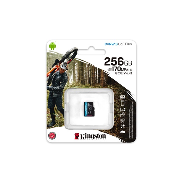 Kingston 256GB SD micro Canvas Go! Plus (SDXC Class 10 UHS-I U3) (SDCG3/256GBSP) memóriakártya