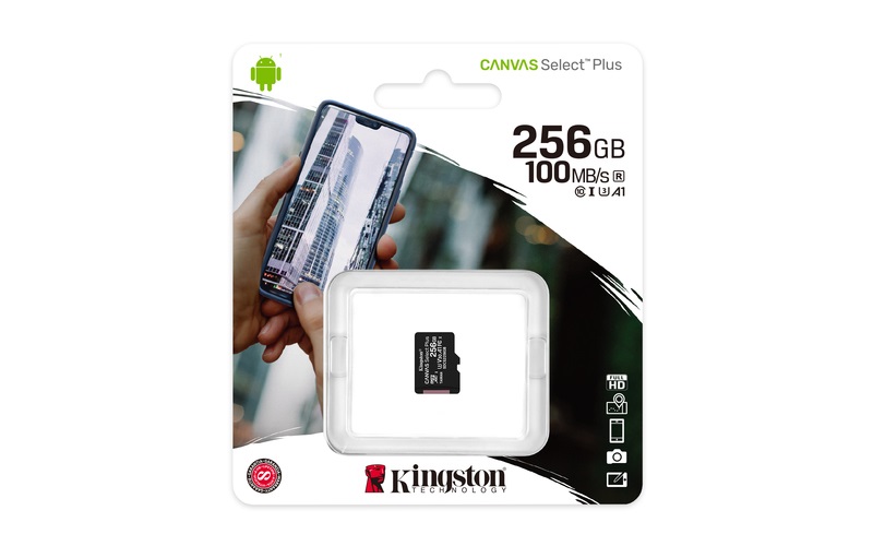 Kingston 256GB SD micro Canvas Select Plus (SDXC Class 10 A1) (SDCS2/256GBSP) memóriakártya