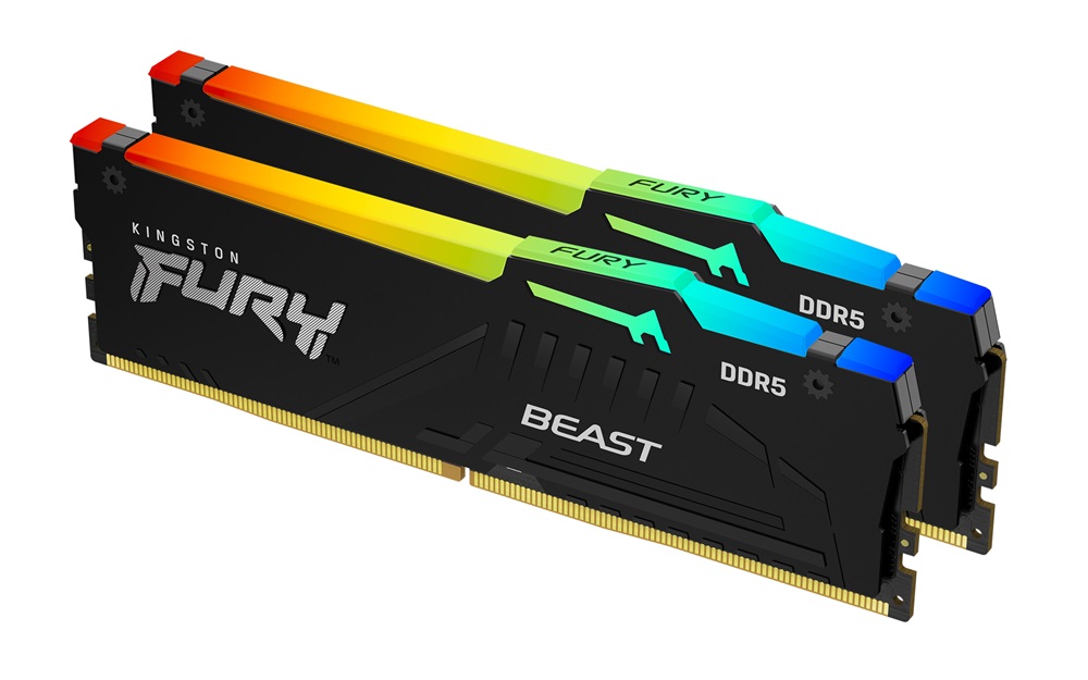 Kingston 32GB/5200MHz DDR-5 (Kit of 2) FURY Beast RGB (KF552C40BBAK2-32) memória