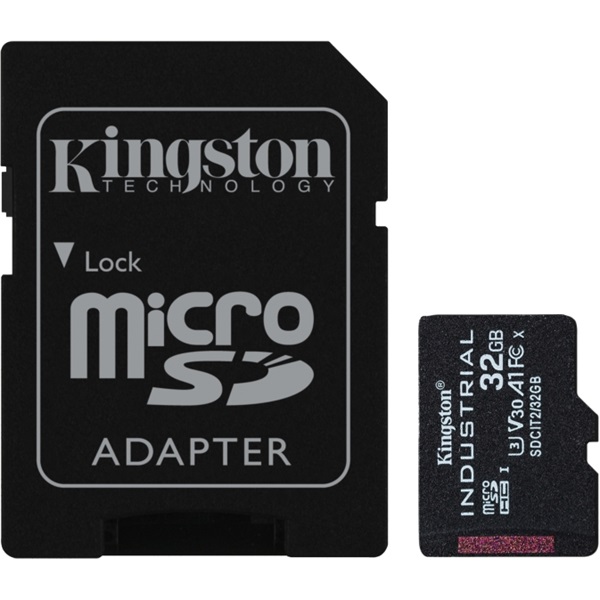 Kingston 32GB SD micro Industrial (SDHC Class 10 A1) (SDCIT2/32GB) memóriakártya + olvasó