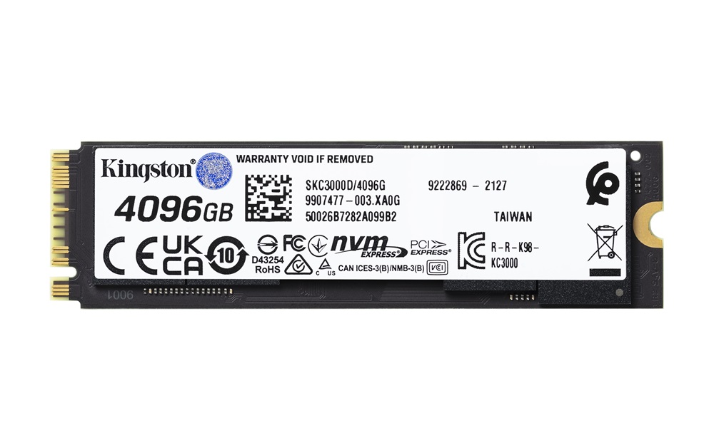 Kingston 4TB M.2 NVMe 2280 KC3000 (SKC3000D/4096G) SSD